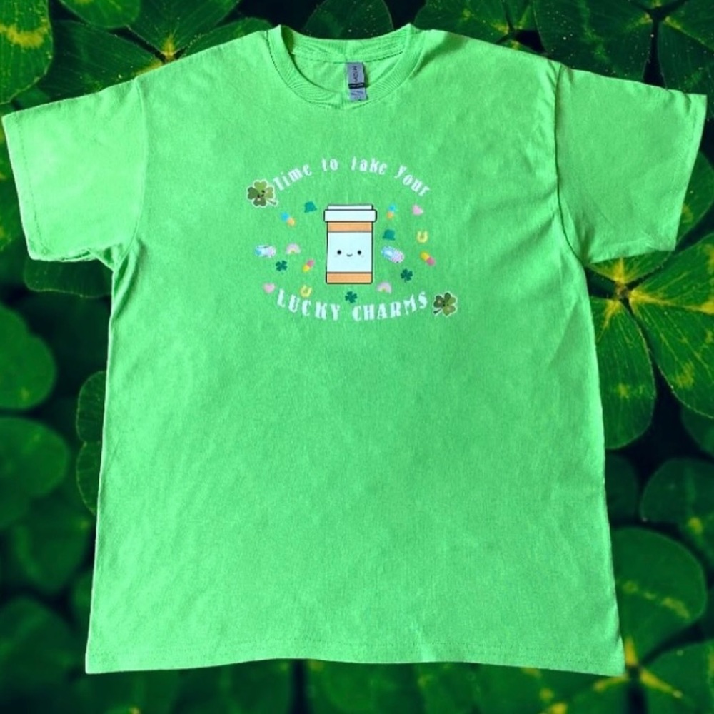 St Patrick’s Day “Time to take your lucky charms” meds RN funny shirt